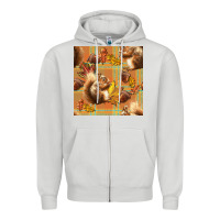 Dove Grey fall squirrel and plaid seamless Zipper Hoodie - BundleAndBundleShop