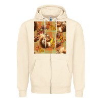 Sandshell fall squirrel and plaid seamless Zipper Hoodie - BundleAndBundleShop