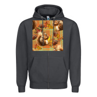 Smoke fall squirrel and plaid seamless Zipper Hoodie - BundleAndBundleShop