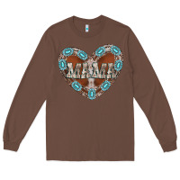 Chestnut mama heart cowhide Long Sleeve Tee - CowhideDigitalArt