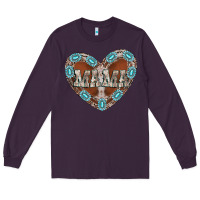 Plum mama heart cowhide Long Sleeve Tee - CowhideDigitalArt