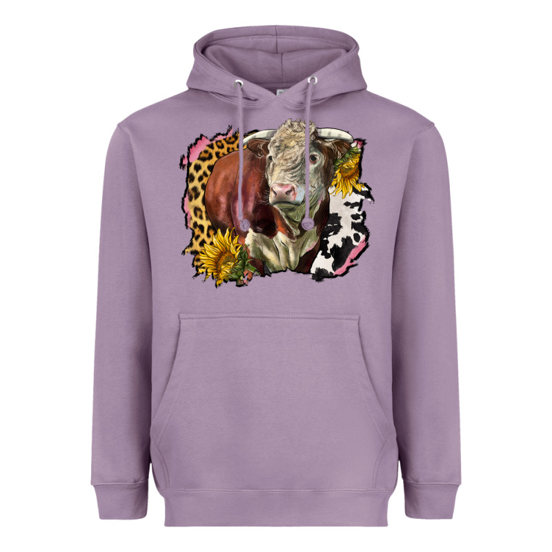 Hereford Bull Western Background Heavyweight Hoodie by LillyAllenDesigns | Teevron