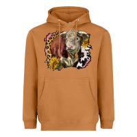 Meerkat hereford bull western background Heavyweight Hoodie - LillyAllenDesigns
