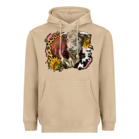 Mushroom hereford bull western background Heavyweight Hoodie - LillyAllenDesigns