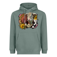 Sage hereford bull western background Heavyweight Hoodie - LillyAllenDesigns