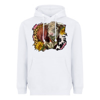 White hereford bull western background Heavyweight Hoodie - LillyAllenDesigns
