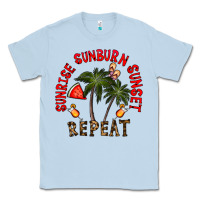 Dusty Blue sunrise sunburn sunnset repeat Classic Tee - CowhideDigitalArt