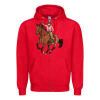 Red cowgirl Zipper Hoodie - Artiststas