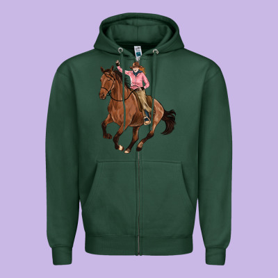 Cowgirl Zipper Hoodie Designed By Artiststas