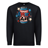 Black American can cooler Premium Sweatshirt - MaliasSmallBusiness