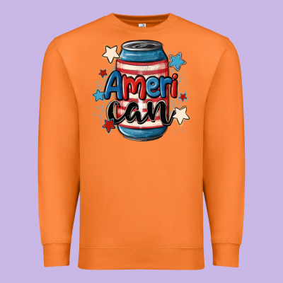 American Can Cooler Premium Sweatshirt Designed By Maliassmallbusiness
