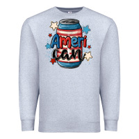 Heather Grey American can cooler Premium Sweatshirt - MaliasSmallBusiness