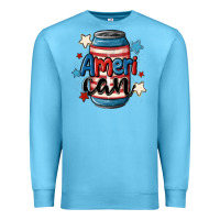 Ocean Blue American can cooler Premium Sweatshirt - MaliasSmallBusiness