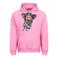 Fuchsia Pink baby pig Urban Hoodie - BarkalooDesign