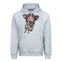 Heather Grey baby pig Urban Hoodie - BarkalooDesign