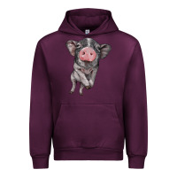 Mauve Wine baby pig Urban Hoodie - BarkalooDesign