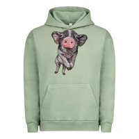 Pigment Oil Green baby pig Urban Hoodie - BarkalooDesign