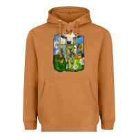 Meerkat charolais heifer with sunflower and daisies Heavyweight Hoodie - LillyAllenDesigns