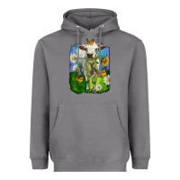 Storm charolais heifer with sunflower and daisies Heavyweight Hoodie - LillyAllenDesigns