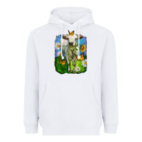 Charolais Heifer With Sunflower And Daisies Heavyweight Hoodie | Teevron