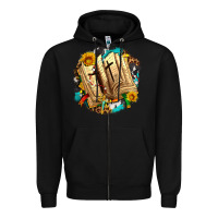 Black cross with bible and sunflowers Zipper Hoodie - AdoDesignShop