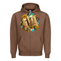 Chestnut cross with bible and sunflowers Zipper Hoodie - AdoDesignShop