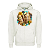 Oatmeal Heather cross with bible and sunflowers Zipper Hoodie - AdoDesignShop