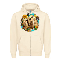 Sandshell cross with bible and sunflowers Zipper Hoodie - AdoDesignShop