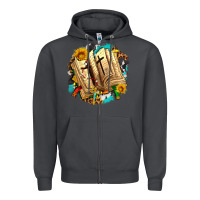 Smoke cross with bible and sunflowers Zipper Hoodie - AdoDesignShop