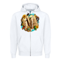 White cross with bible and sunflowers Zipper Hoodie - AdoDesignShop