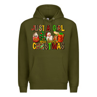 Army Green just a girl who loves christmas Premium Hoodie - MaliasSmallBusiness