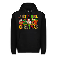 Black just a girl who loves christmas Premium Hoodie - MaliasSmallBusiness