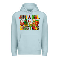 Blue Mist just a girl who loves christmas Premium Hoodie - MaliasSmallBusiness