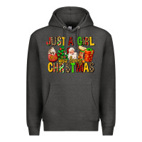 Charcoal Heather just a girl who loves christmas Premium Hoodie - MaliasSmallBusiness
