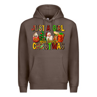 Coffee just a girl who loves christmas Premium Hoodie - MaliasSmallBusiness