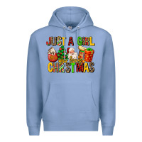 Colony Blue just a girl who loves christmas Premium Hoodie - MaliasSmallBusiness