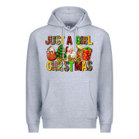 Heather Grey just a girl who loves christmas Premium Hoodie - MaliasSmallBusiness