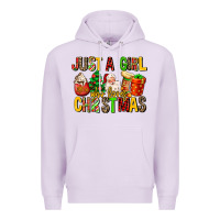 Lilac just a girl who loves christmas Premium Hoodie - MaliasSmallBusiness