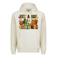 Oatmeal Heather just a girl who loves christmas Premium Hoodie - MaliasSmallBusiness