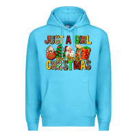 Ocean Blue just a girl who loves christmas Premium Hoodie - MaliasSmallBusiness