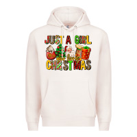 Pale Pink just a girl who loves christmas Premium Hoodie - MaliasSmallBusiness