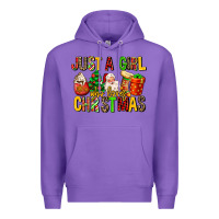Purple just a girl who loves christmas Premium Hoodie - MaliasSmallBusiness