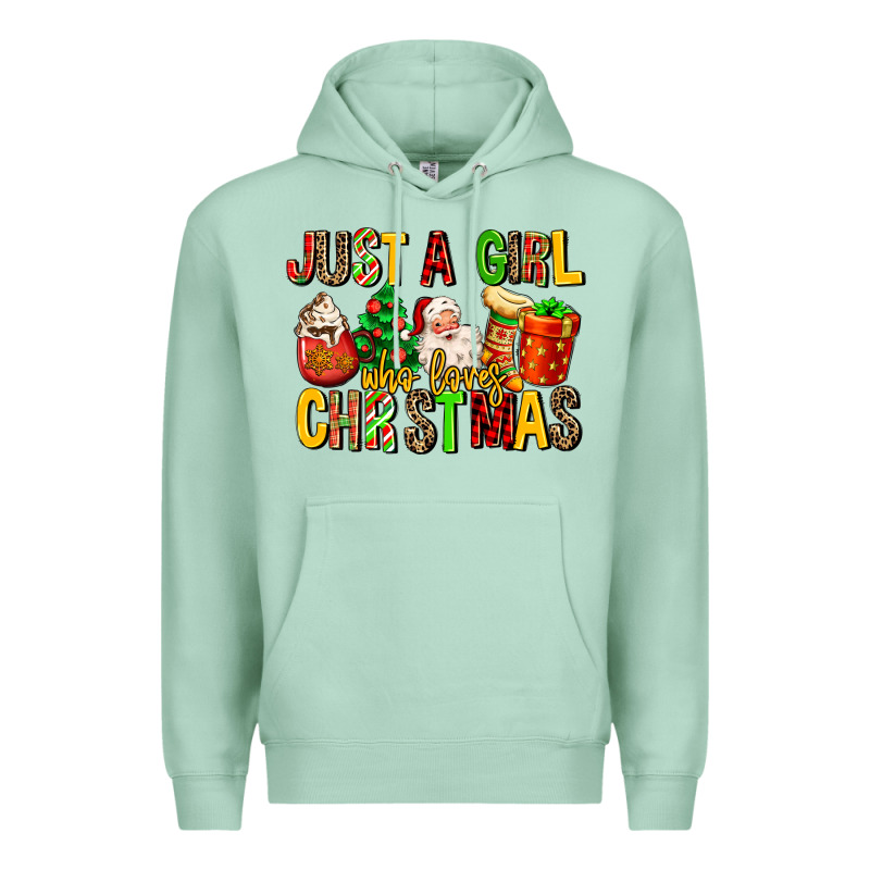 Just A Girl Who Loves Christmas Premium Hoodie by MaliasSmallBusiness | Teevron