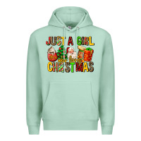 Seafoam just a girl who loves christmas Premium Hoodie - MaliasSmallBusiness