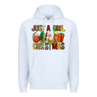 White just a girl who loves christmas Premium Hoodie - MaliasSmallBusiness