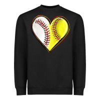 Black baseball and softball heart Heavyweight Sweatshirt - texasbilliewilder