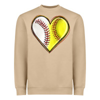 Mushroom baseball and softball heart Heavyweight Sweatshirt - texasbilliewilder