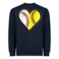 Navy baseball and softball heart Heavyweight Sweatshirt - texasbilliewilder