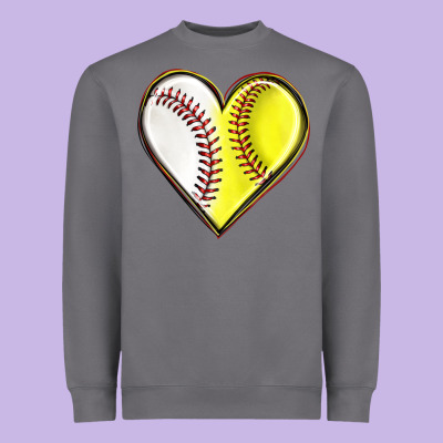 Heavyweight Sweatshirt baseball and softball heart