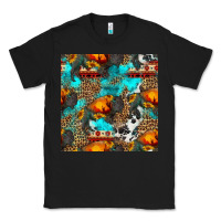 Black western sunset bison and sunflowers seamless pattern Classic Tee - HRA Design Shop